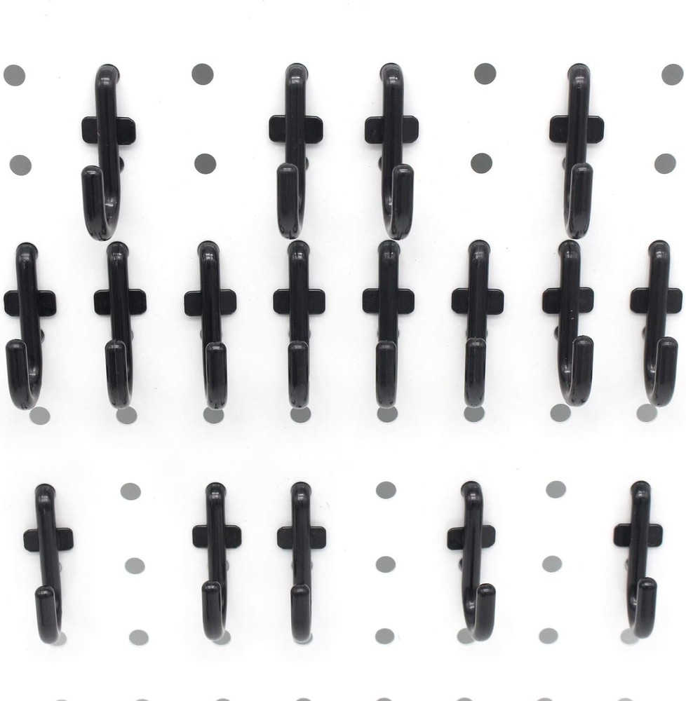 Pegboard Hooks Kit Pegboard J Hook Assortment 100PK Black Peg Hooks