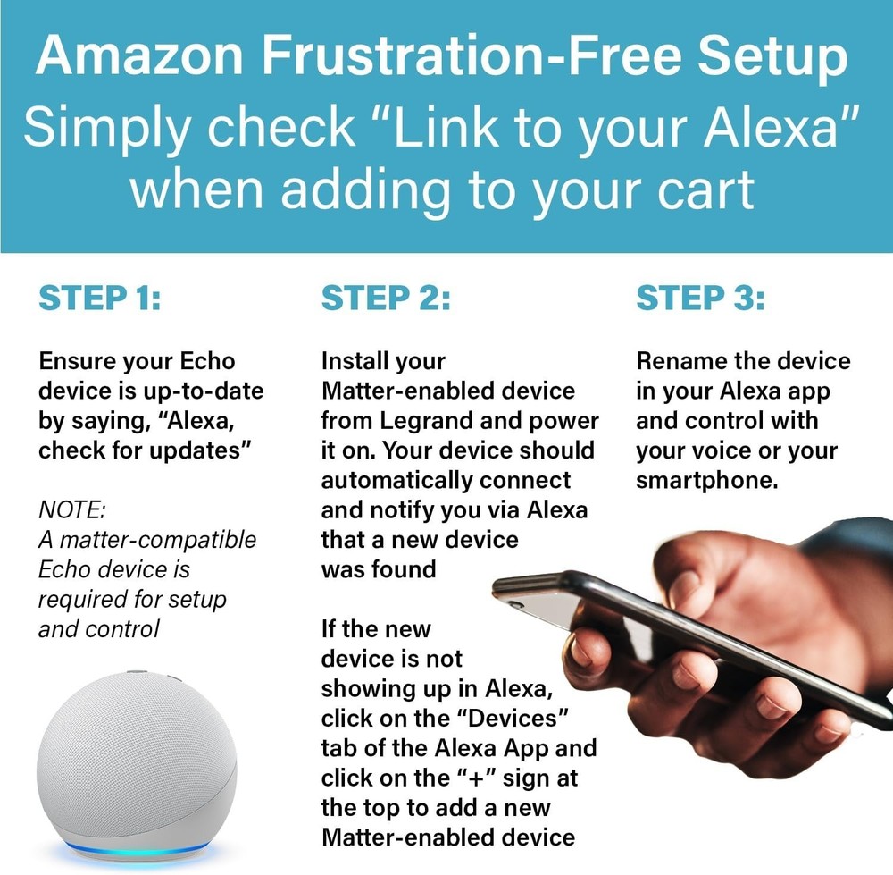 Legrand Wi-Fi Matter Smart Switch, Effortless Setup, Enhanced SmartCompatibility