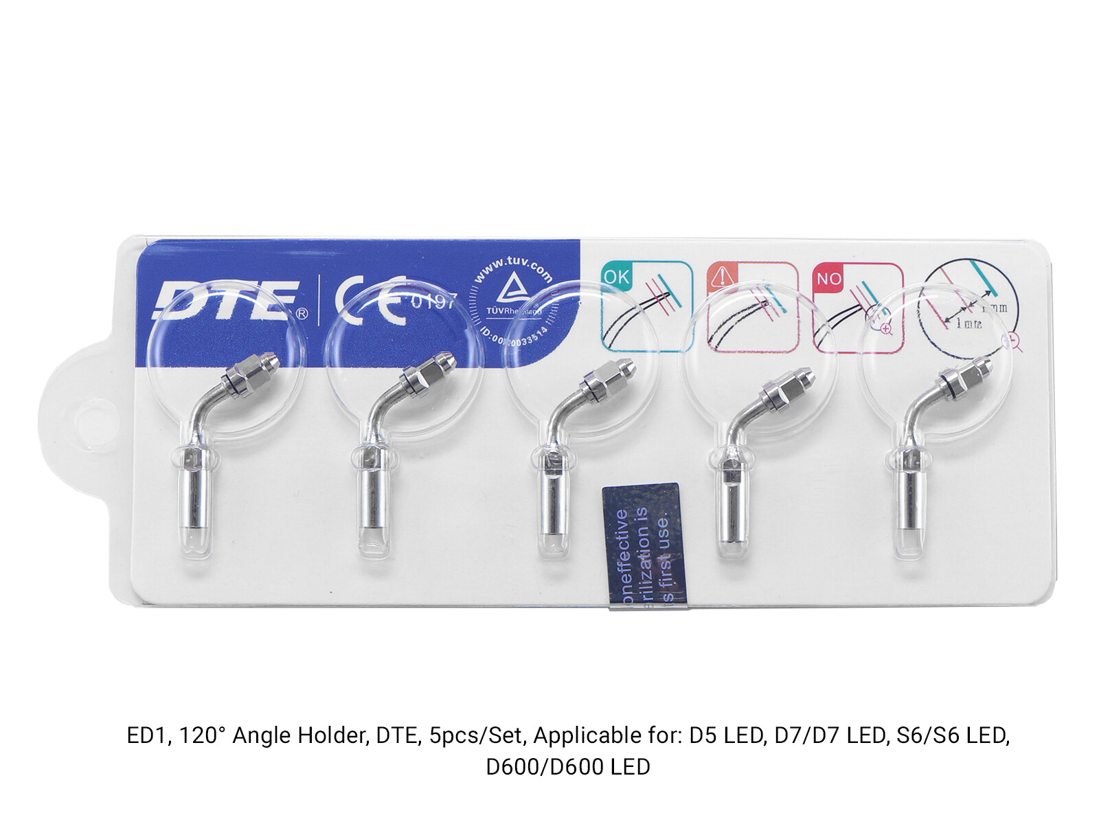 Woodpecker Dental Ultrasonic Piezo Scaler Tips for DTE SATELEC Handpiece, 5pcs