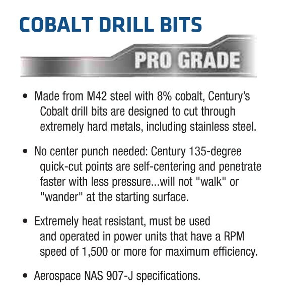 Century Drill & Tool 26217 17/64" Pro Grade Cobalt Drill Bit