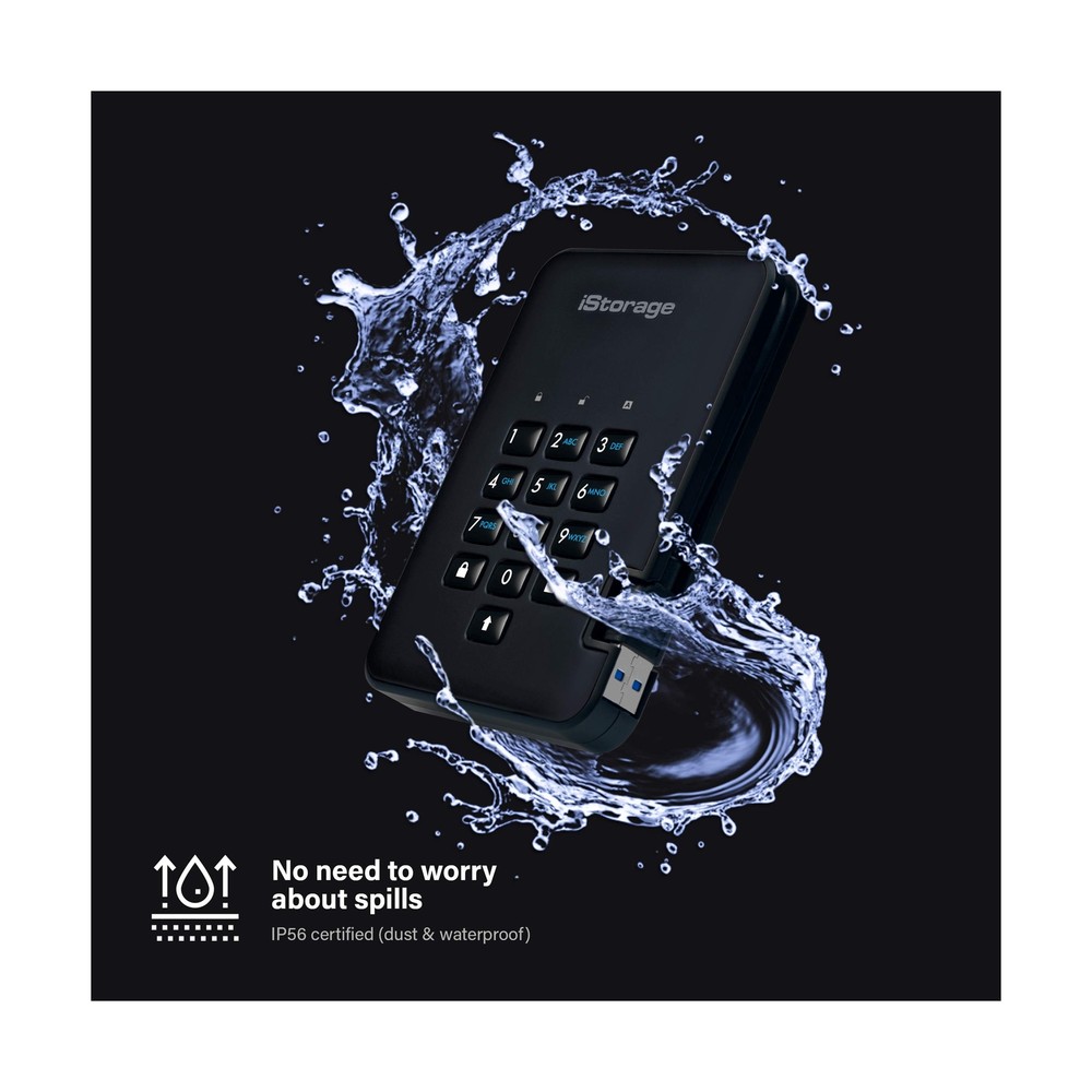 iStorage diskAshur2 SSD 256GB Black | Secure portable solid state drive | Pas...