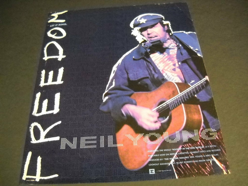 NEIL YOUNG Freedon - Let It Ring original 1989 music biz PROMO POSTER AD