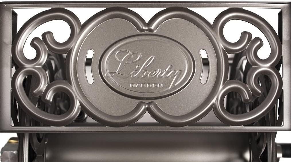 Liberty Garden 708 Steel Decorative Wall Mount Garden Hose Reel, Holds 125-Feet