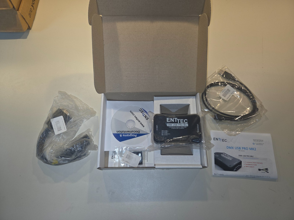 ENTTEC DMX USB Pro MK2 70314 USB DMX Interface w/ Box Breakout Cable Manual