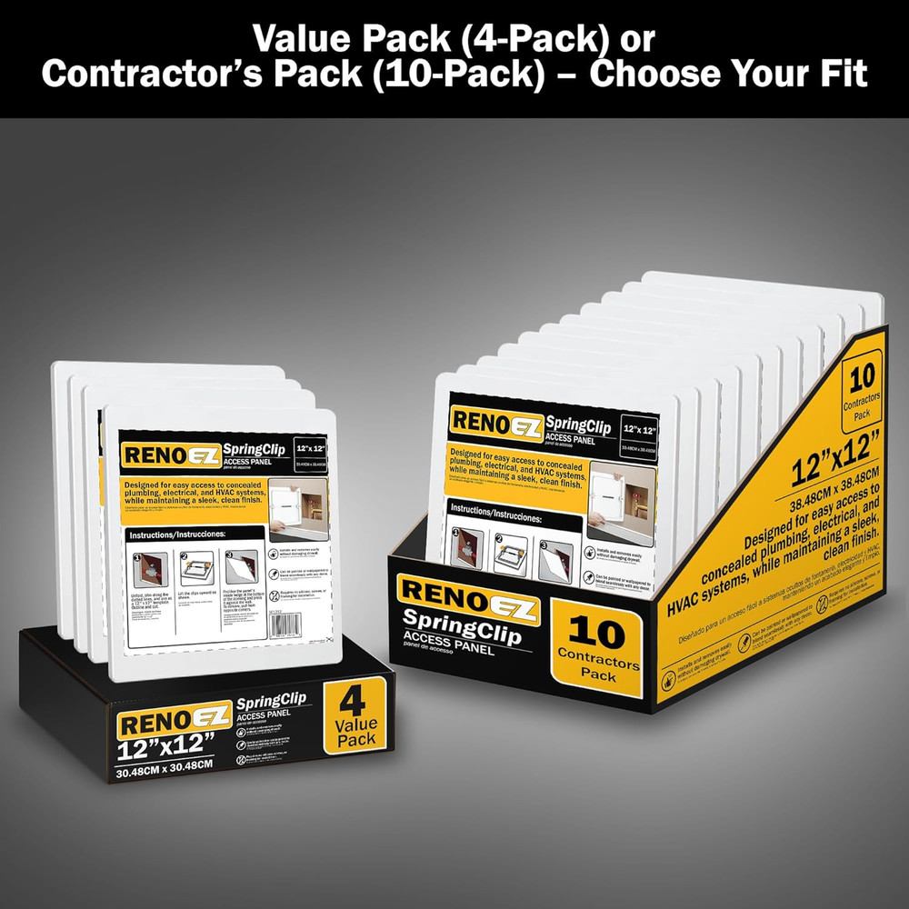 ™ Plastic Access Panel 12X12 Inches with Spring Click Technology - No Tools Requ
