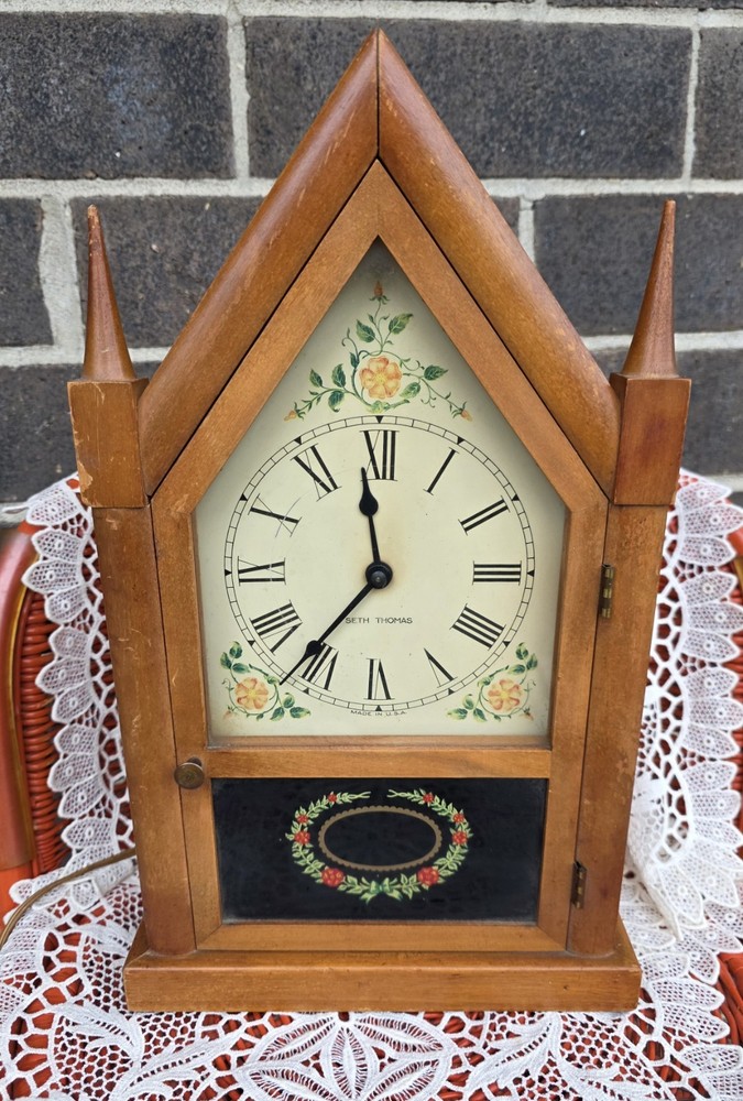 Vintage Seth Thomas Electronic Mantle Clock Tested Works