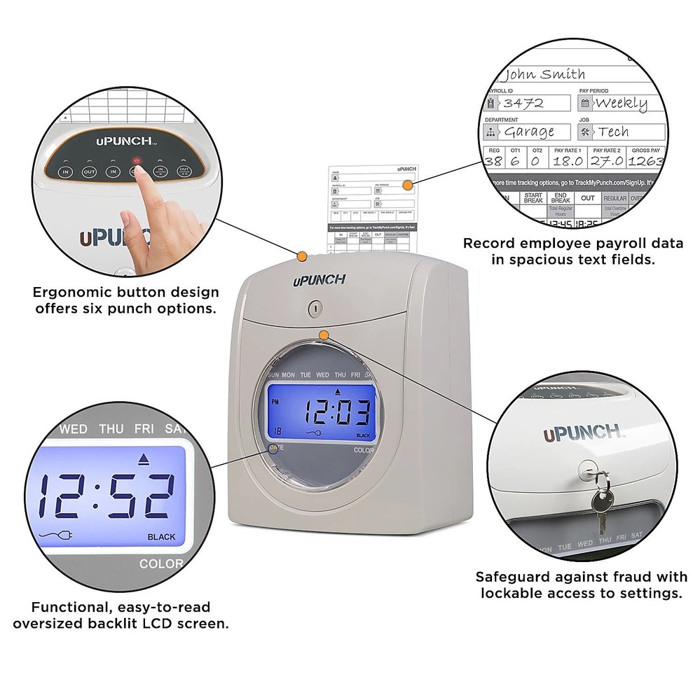 UPUNCH NEW AUTO-ALIGN CALCULATING TIME CLOCK BUNDLE UB2300 SEALED