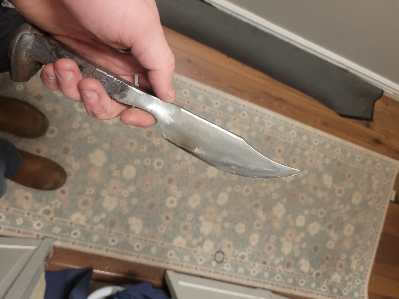 Railroad Spike Hand-Forged Knife Options For With Or Without Twist