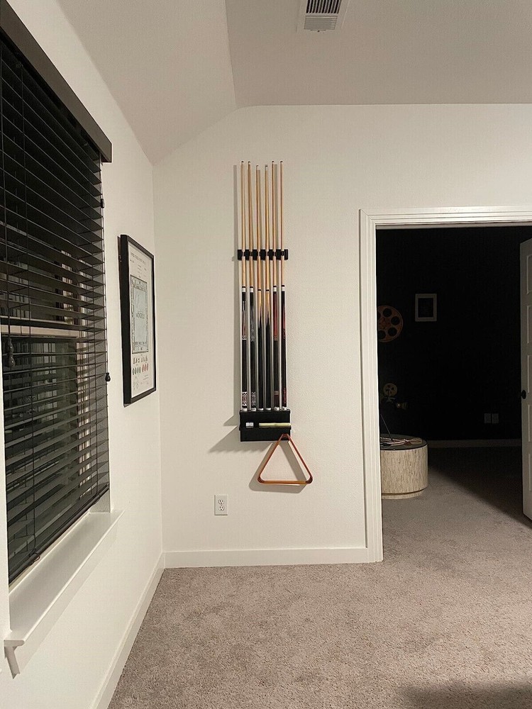 Billiards Pool Stick Holder Wall Mount Rack Stick Storage Pool Cue Set Organizer