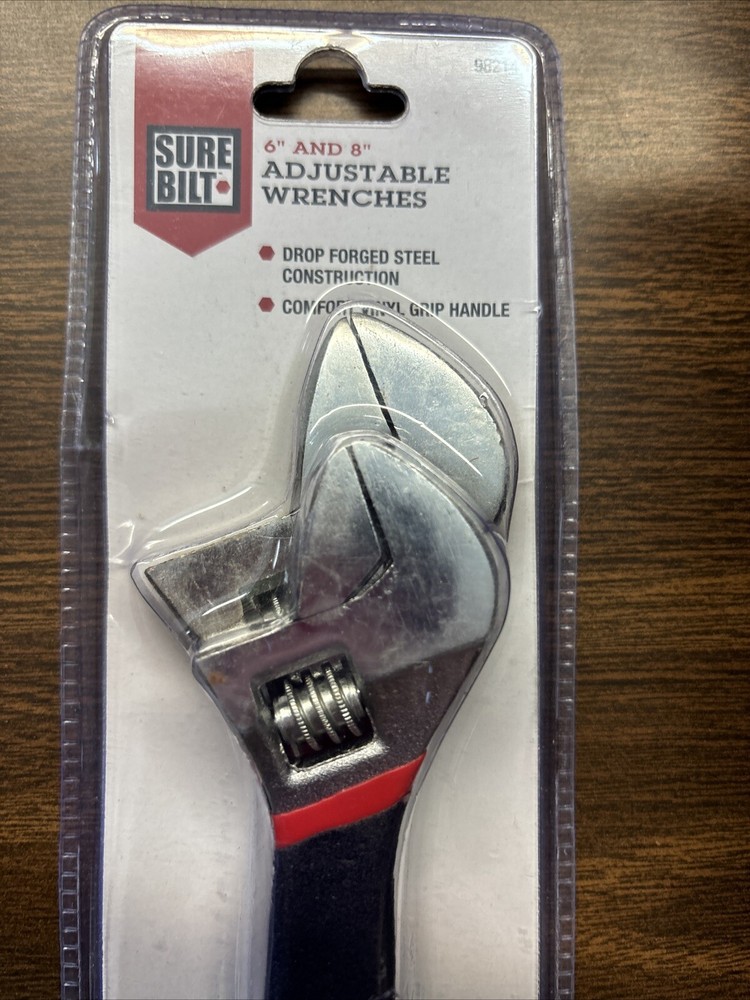 Sure Built 6” & 8” Adjustable Wrenches With Vinyl Grip Handles