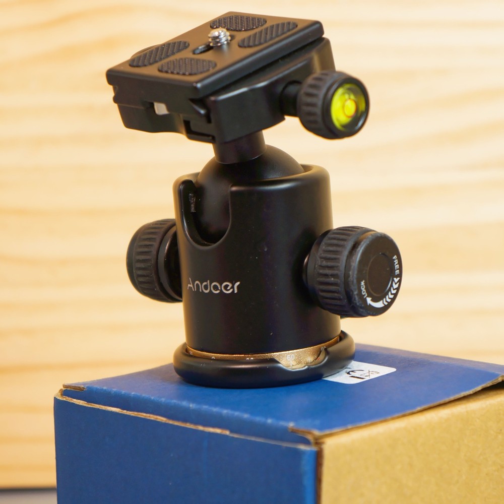 Andoer Ball Head Tripod Head - Quick Release Camera Mount Adapter UNUSED-MINT