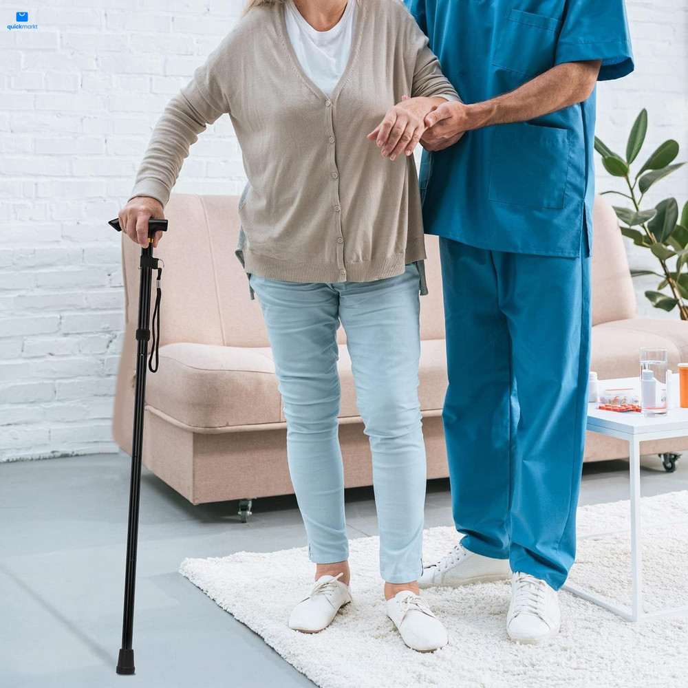 supregear Folding Cane, 5-Level Adjustable Height Walking Stick Black