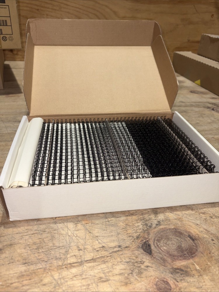 TruBind BlackTwin Loop 3/8 Wire Binding Spines For 50-60 Sheet Cap. 100 Count