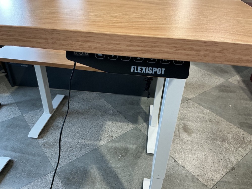 48”Wx30”D electric height Adjustable table by Flexispot Neutral top & White base