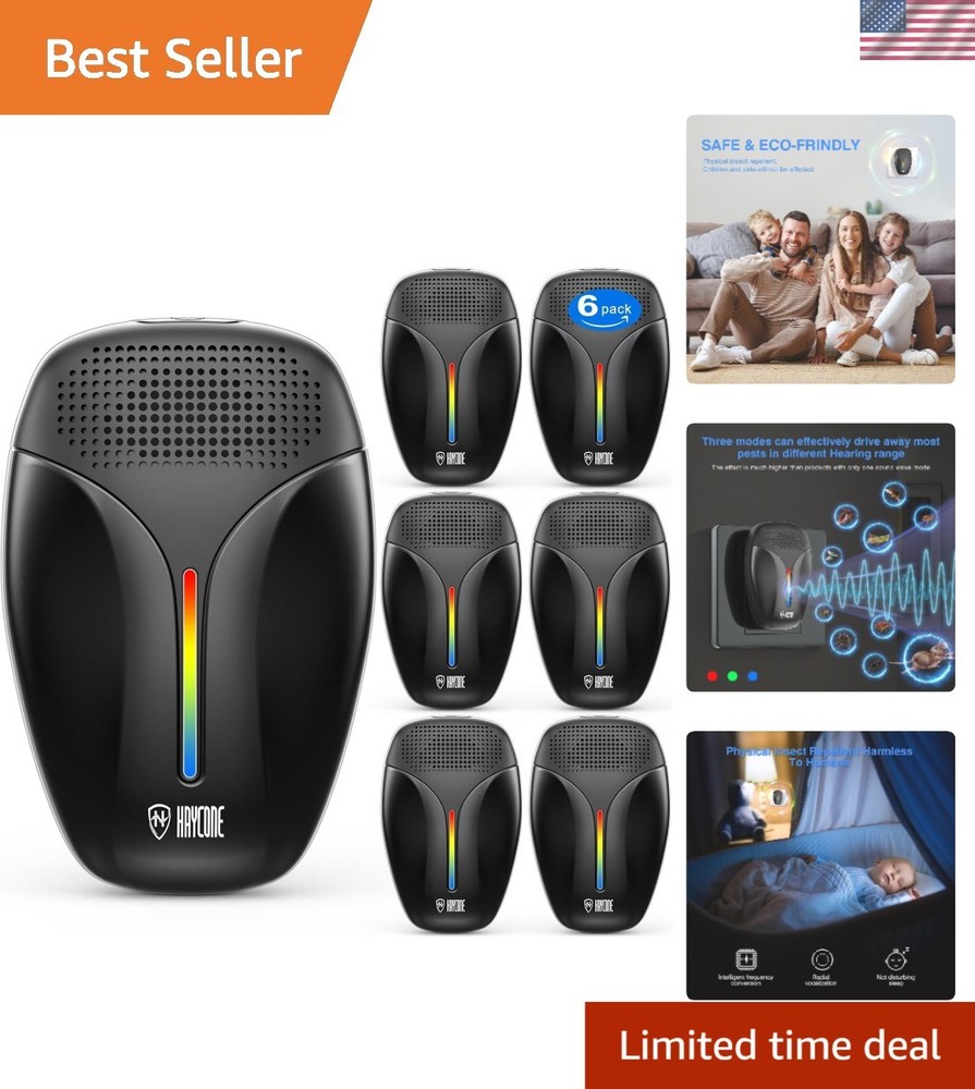 2025 Ultrasonic Indoor Pest Repeller - 6 Pack, Safe & Eco-Friendly Solution