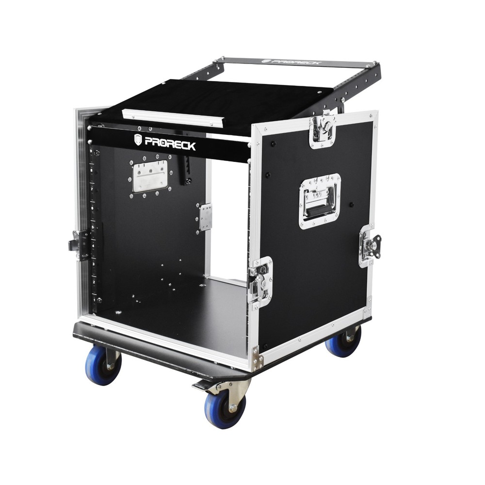 PRORECK 10U SPACE Rack Case With Slant Mixer Top, 20'' Rackable Depth