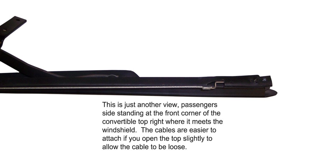 1965-70 Cadillac Eldorado, DeVille convertible top side tension hold down cables