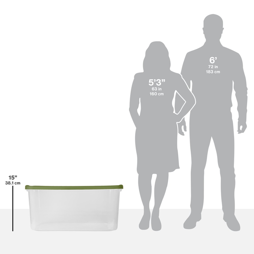 Storage Bin, Full-Grip Handles, Green