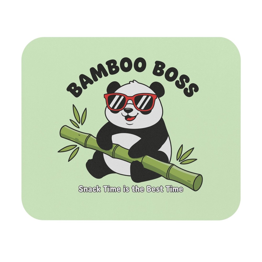 Funny Panda Bamboo Boss Mouse Pad | Fun Office Desk Accessory