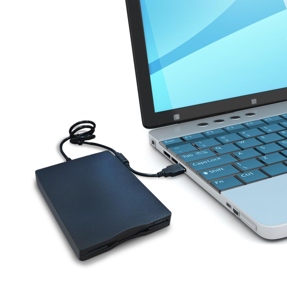 Flylin Floppy Disk Reader, 3.5 inch USB External Floppy Drive for PC/Laptop a...