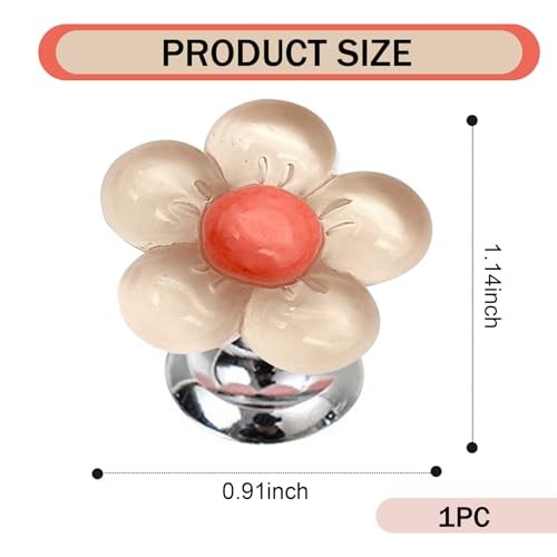 Car Push Start Button Cover, Engine Ignition Button Creative Flower 1 PC Red