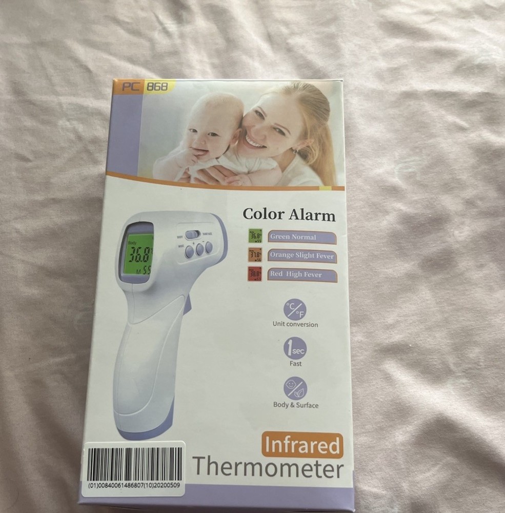 Pacom PC868 Infrared Forehead Thermometer LCD Display Contactless Memory