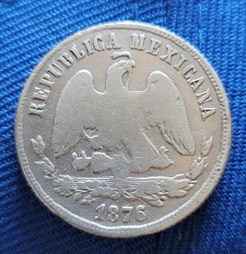 Mexico 1876 50 Centavos Durango Silver Mexican Coin