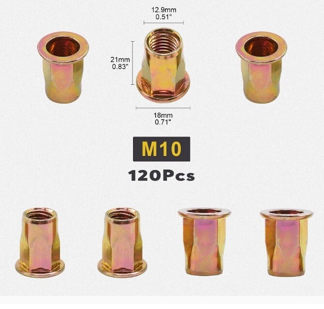 120 Mardatt Metric Hex Rivet Nut M10