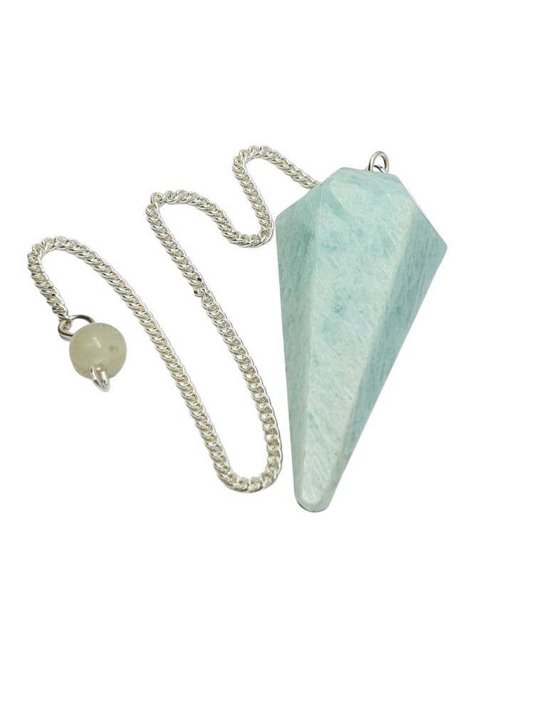 Amazonite Gemstone Point Pendulum Dowsing Crystal Dowser Reiki Chakra Healing