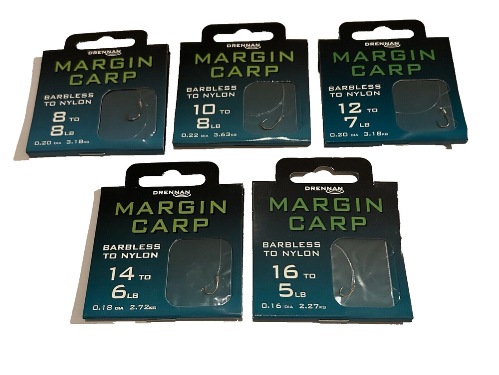 Drennan Margin Carp Barbless Hooks To Nylon