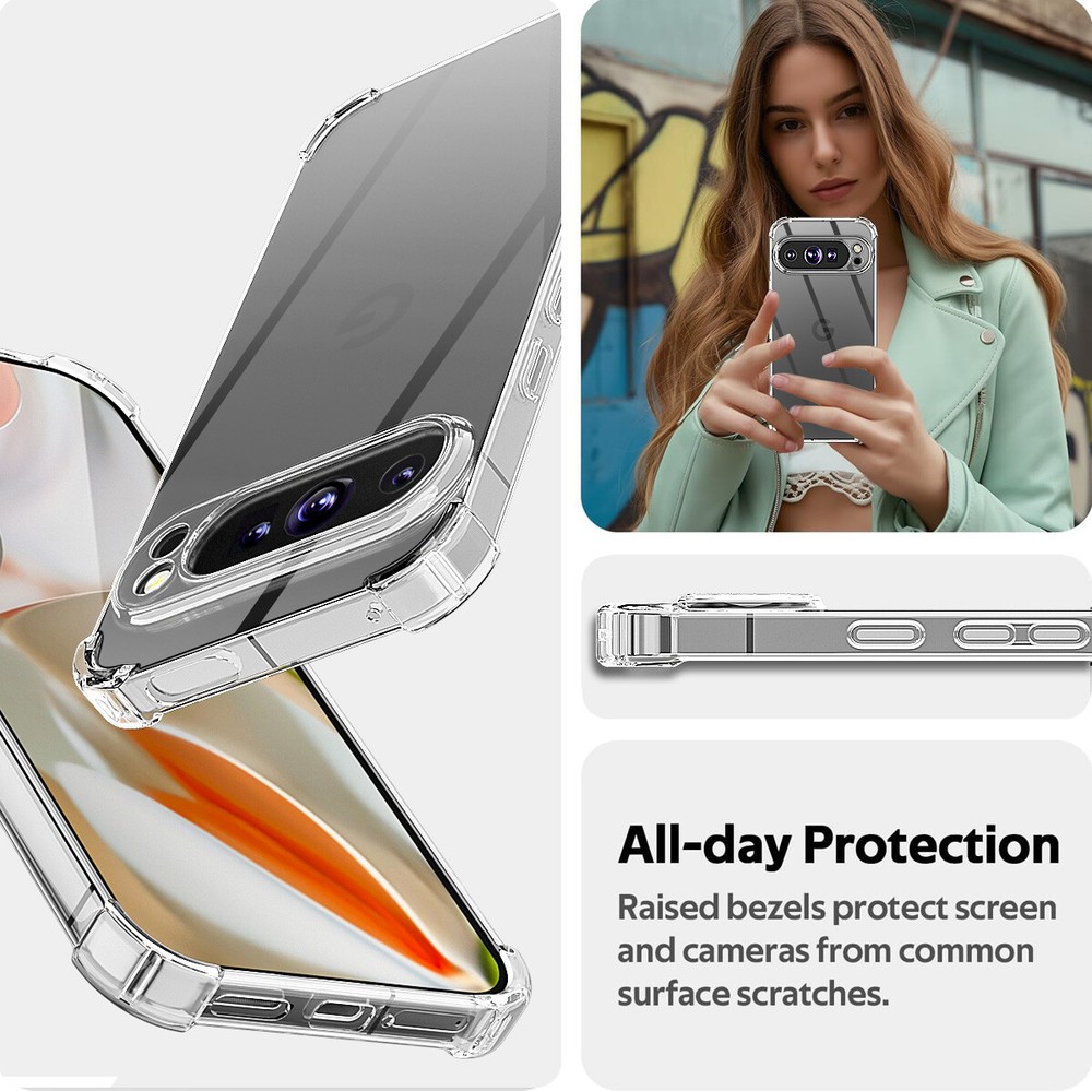 For Google Pixel 9/9 Pro/9 Pro XL Case Clear TPU Protective Slim Back Soft Cover