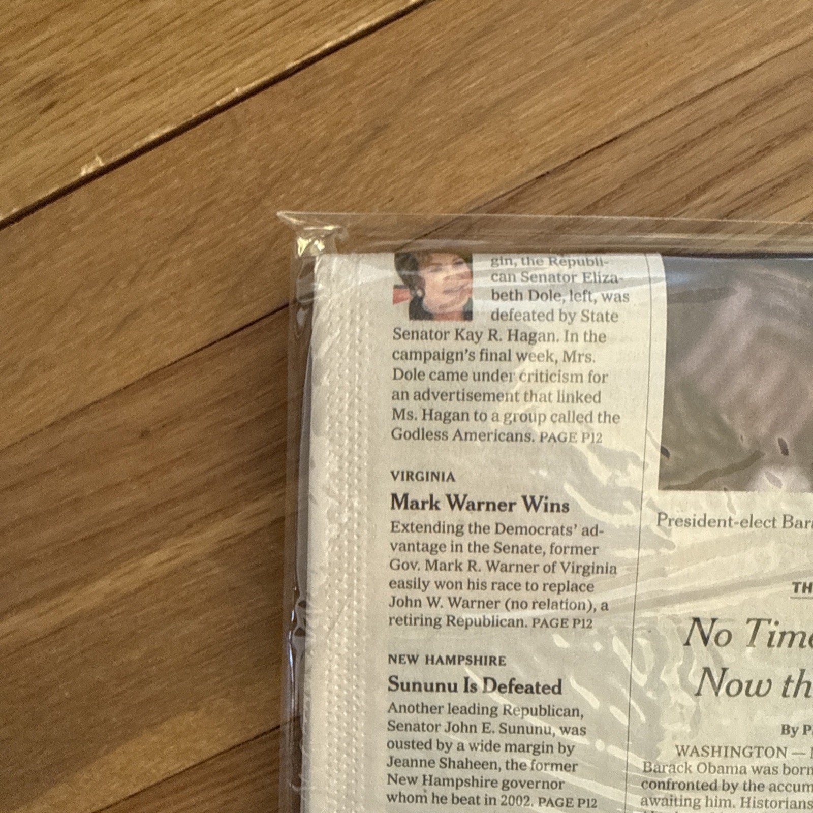 New York Times 11-5-08 Election Barack Obama Late Edition Newspaper Inauguration