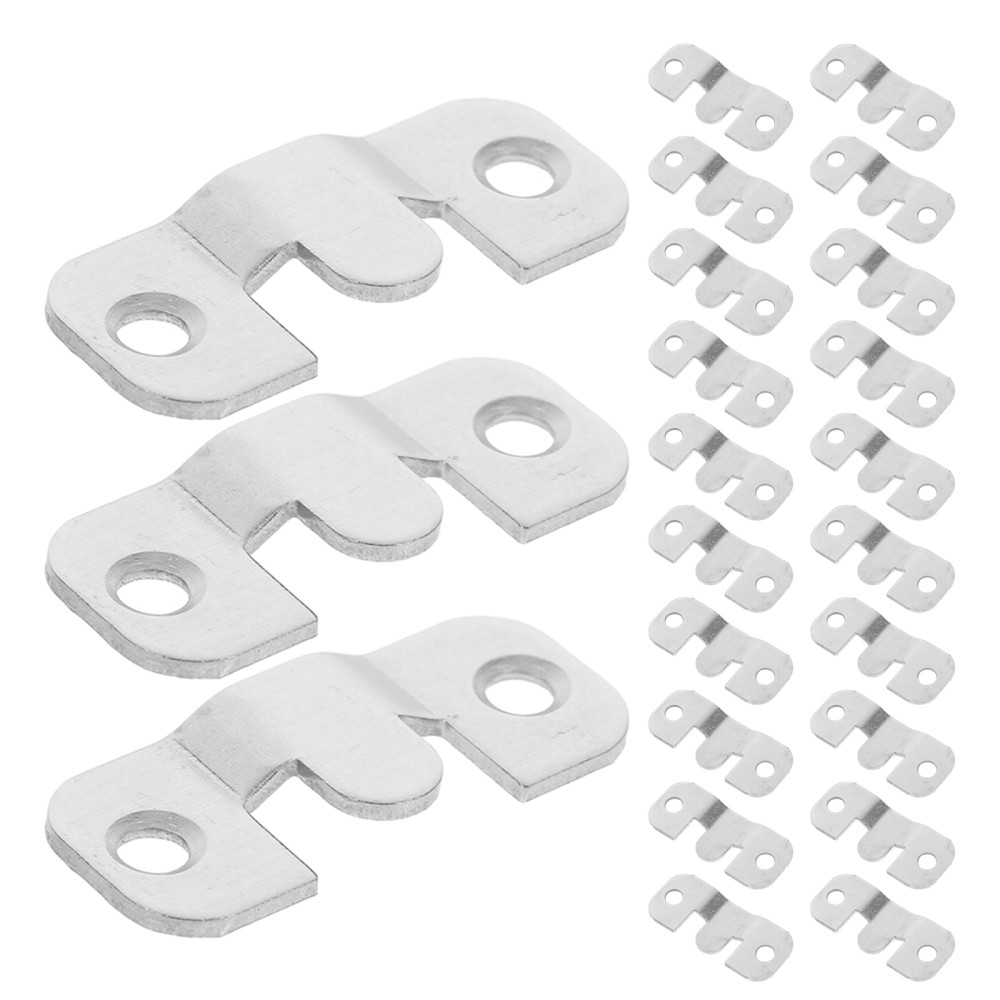24pcs Flush Mount Bracket: Interlocking Picture Hanging Buckles - Stainless
