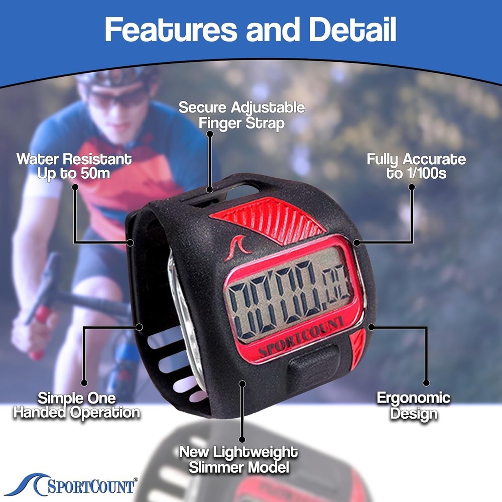 200 Lap Counter Timer - Waterproof Swimming and Running Tracker Counts Total ...