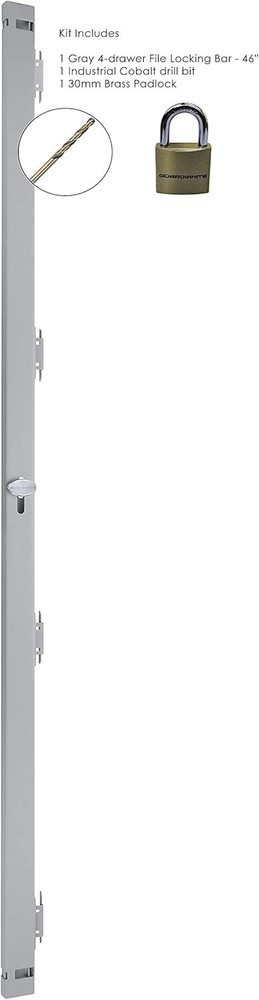 File Cabinet Locking Bar. Fits 4 And 5 Drawer File Cabinets. Includes Padlock An