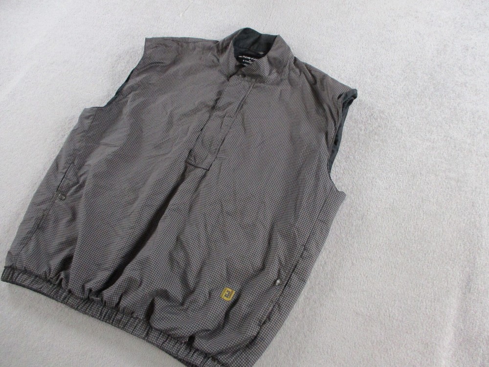Footjoy Vest Mens Extra Large Brown Houndstooth Dryjoys Jacket Pullover Golfing