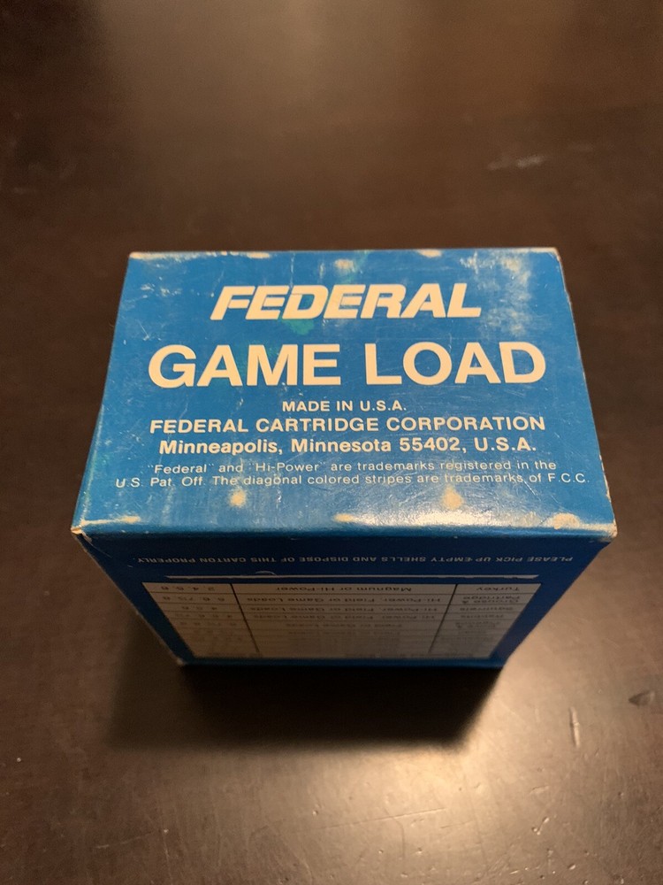 Federal 20 Gauge, Game Load -Empty Box