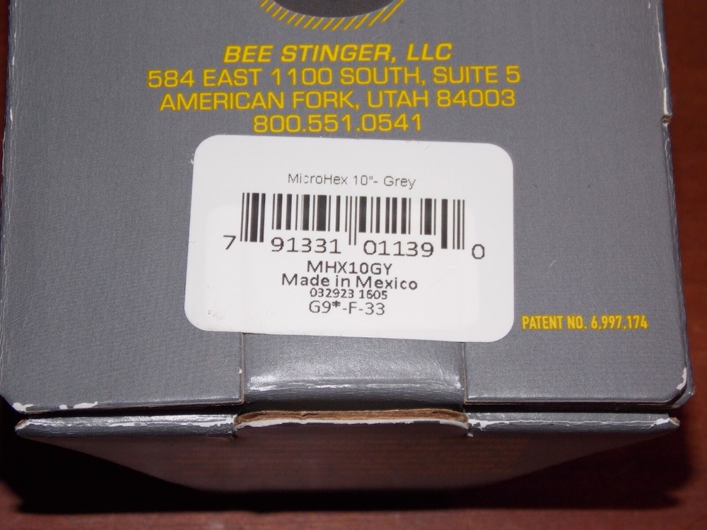 Bee Stinger MicroHex 10" Stabilizer in Grey - B Stinger