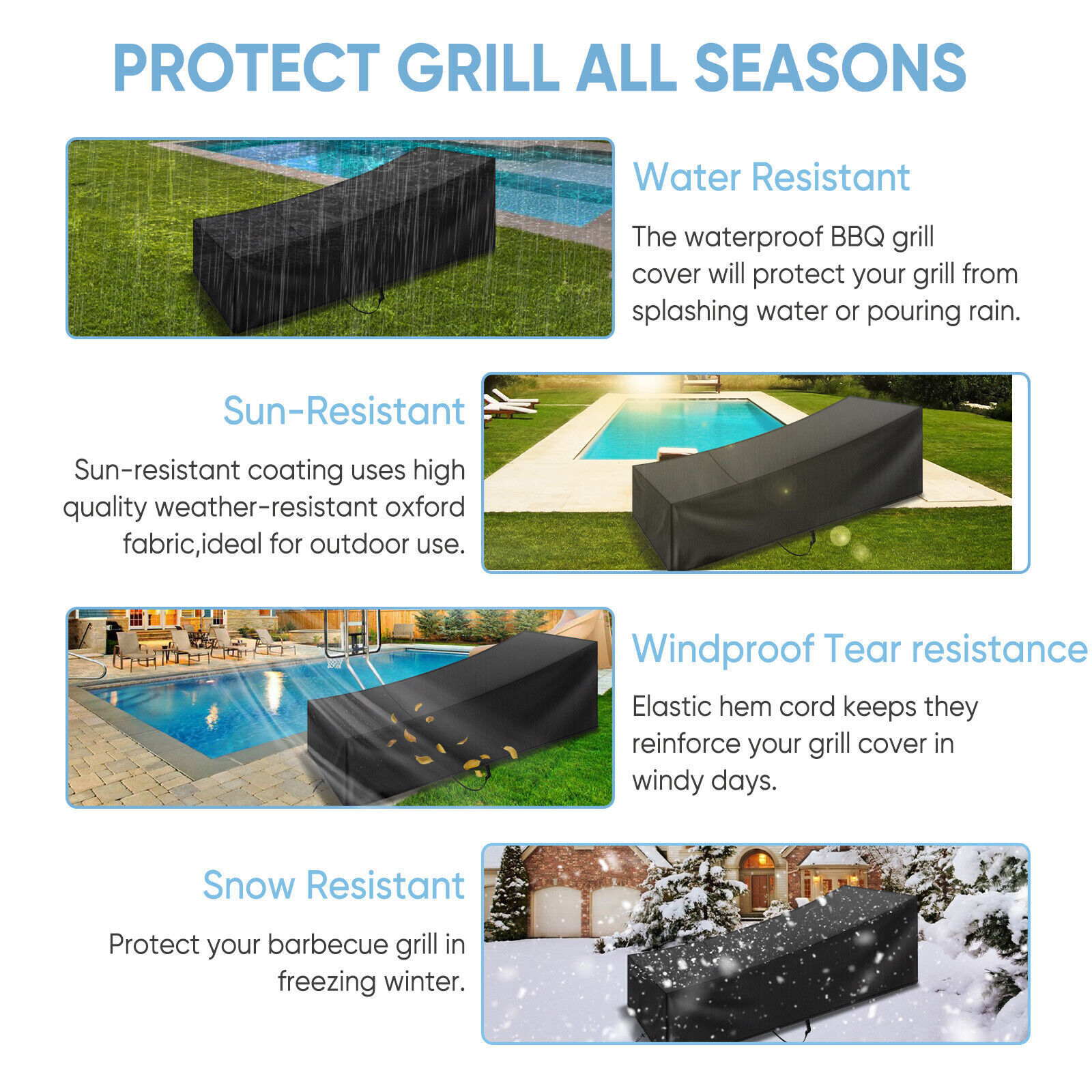 Patio Chaise Lounge Cover Waterproof Heavy Duty Outdoor Furniture Chair Cover US