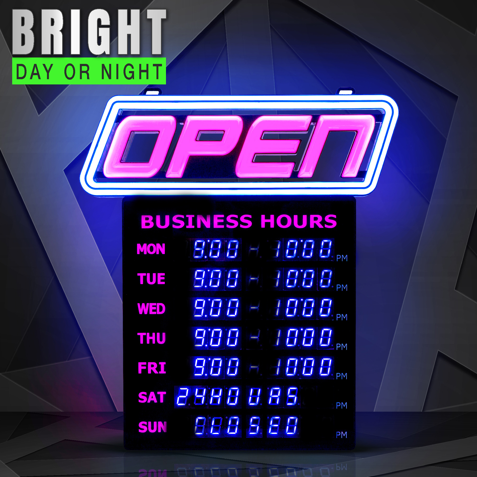 Led Open Sign with Business Hours – Stand Out with 1000’s Color Combos to Match