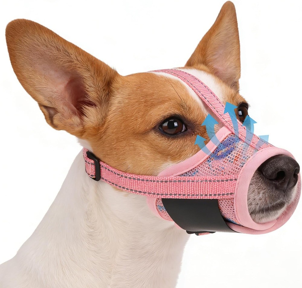 Dog Muzzle Soft Muzzle Anti Biting Barking Chewing Comfortable Air Mesh Mouth