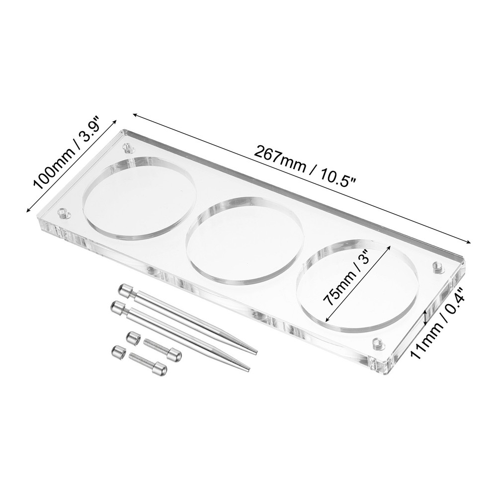 3" Acrylic Coin Display Frame 3D Floating Display Case Holder 3 Slots
