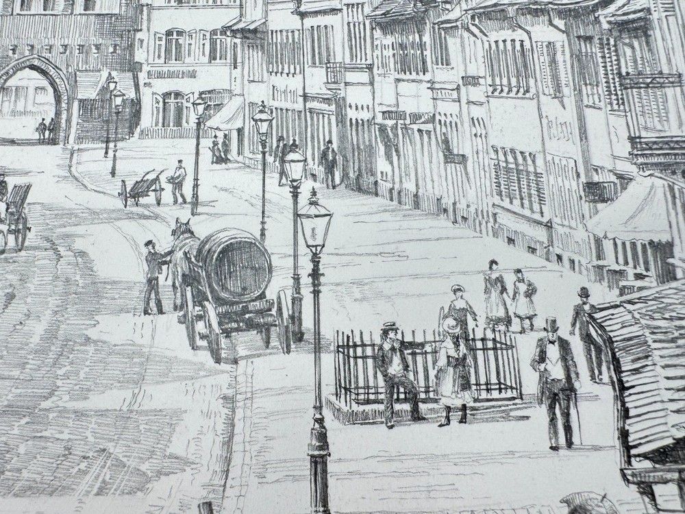 * HEINZ WEHLISCH DRAWING SPEYER AROUND 1879 VIEW SIGNED
