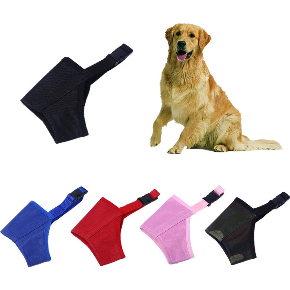 Pet Soft Covered Muzzle Adjustable Breathable Mouth Muzzle Dog Muzzle DIY ◆