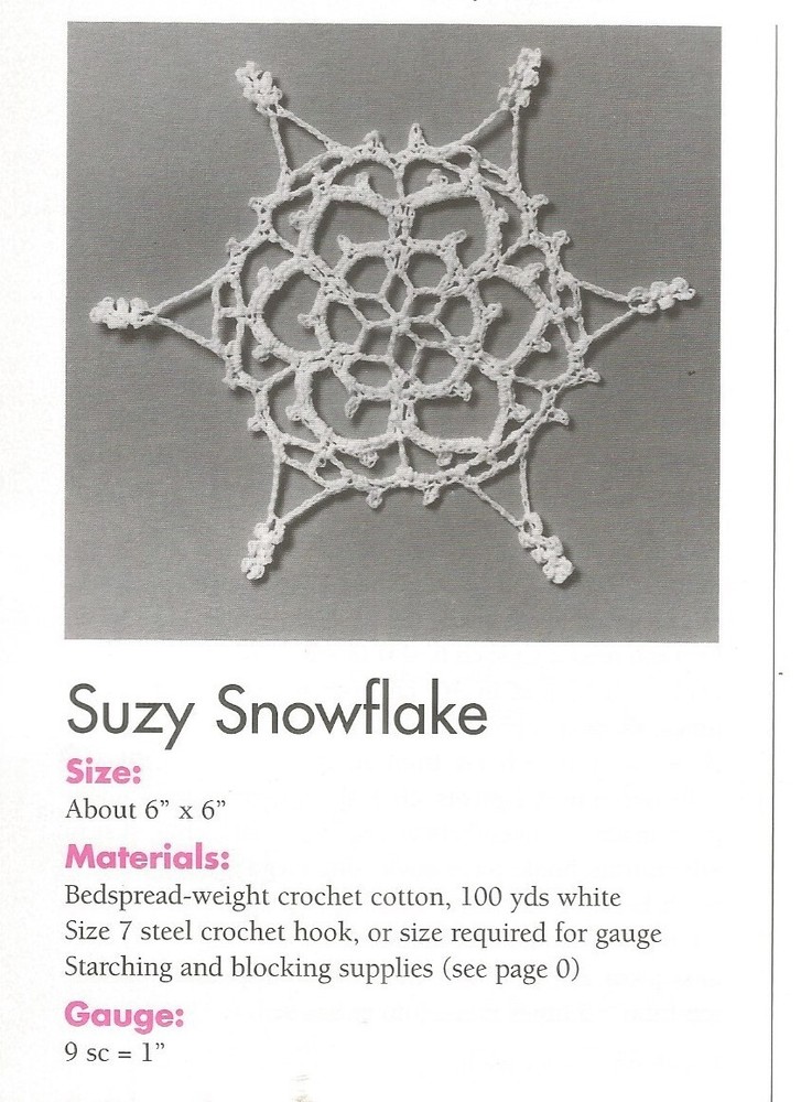Complete Guide to Thread Crochet Patterns Snowflake Ornament Tablecloth K26