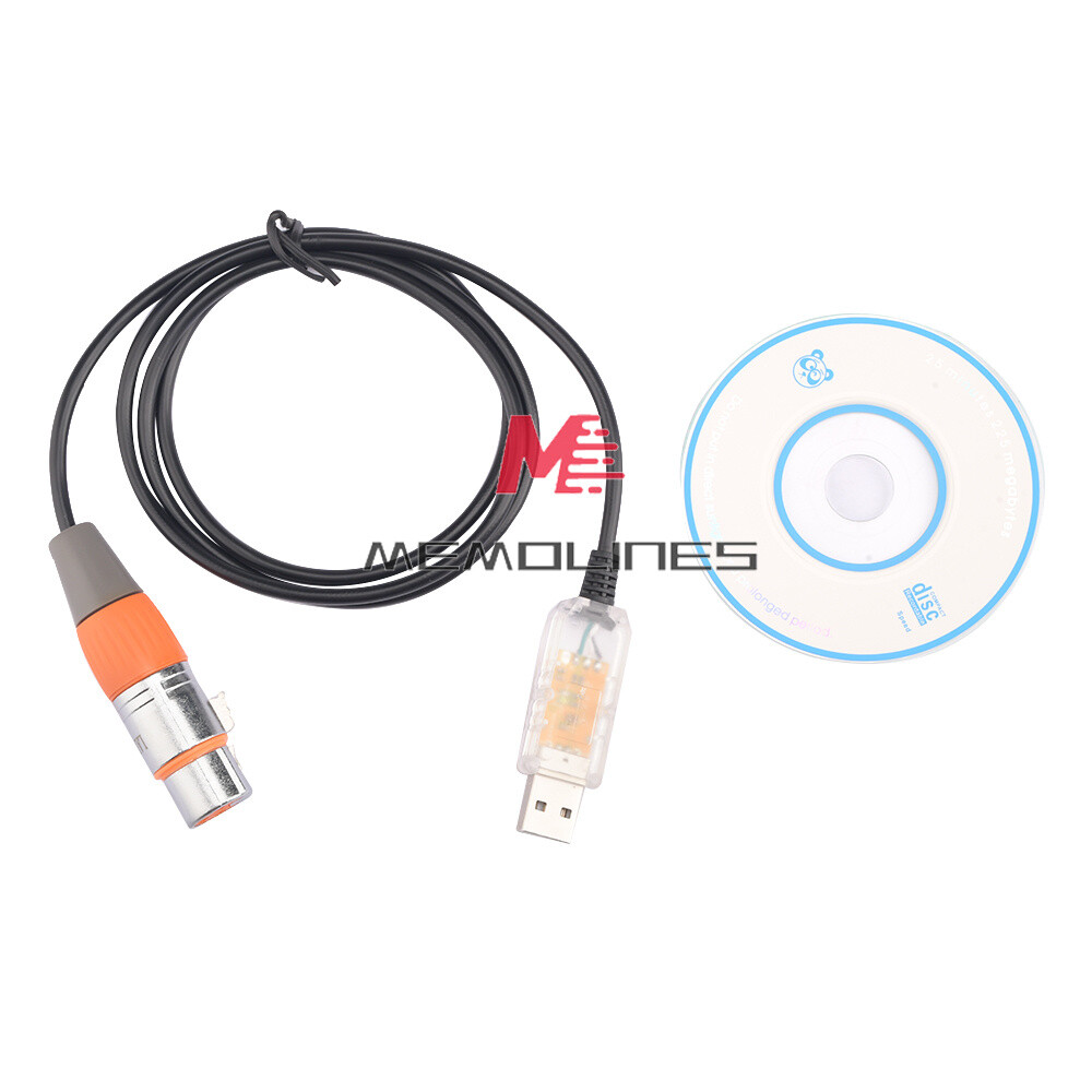 USB to DMX Interface Adapter Cable Stage Light PC DMX512 Controller Dimmer DMX