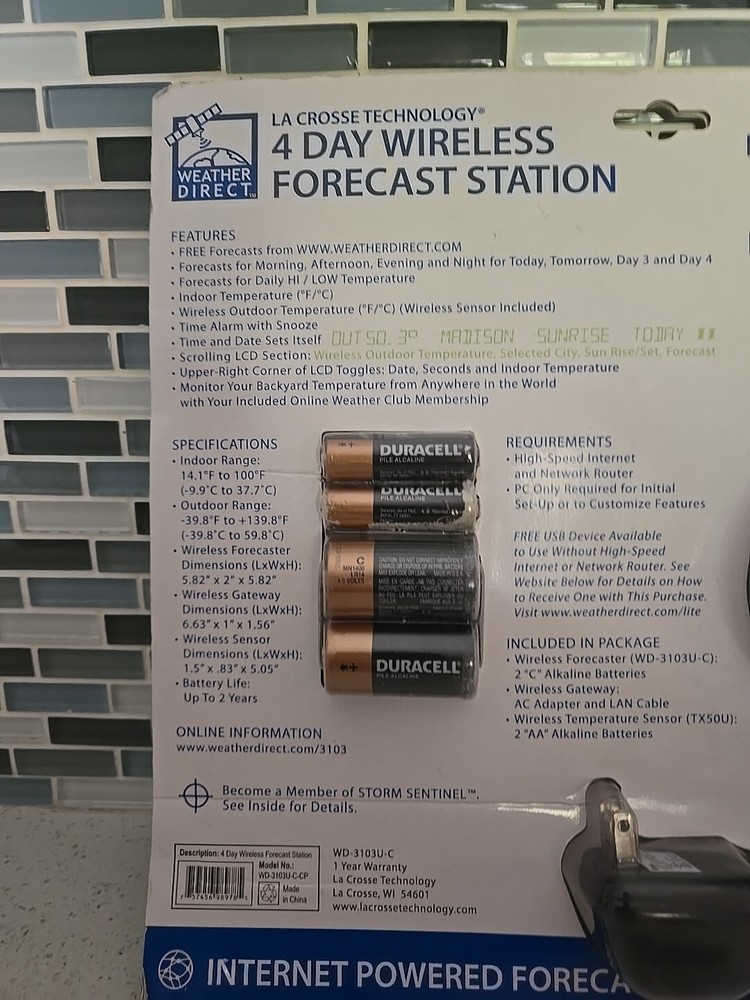 Weather Direct La Crosse Technology 4 Day Wireless Forecast Station