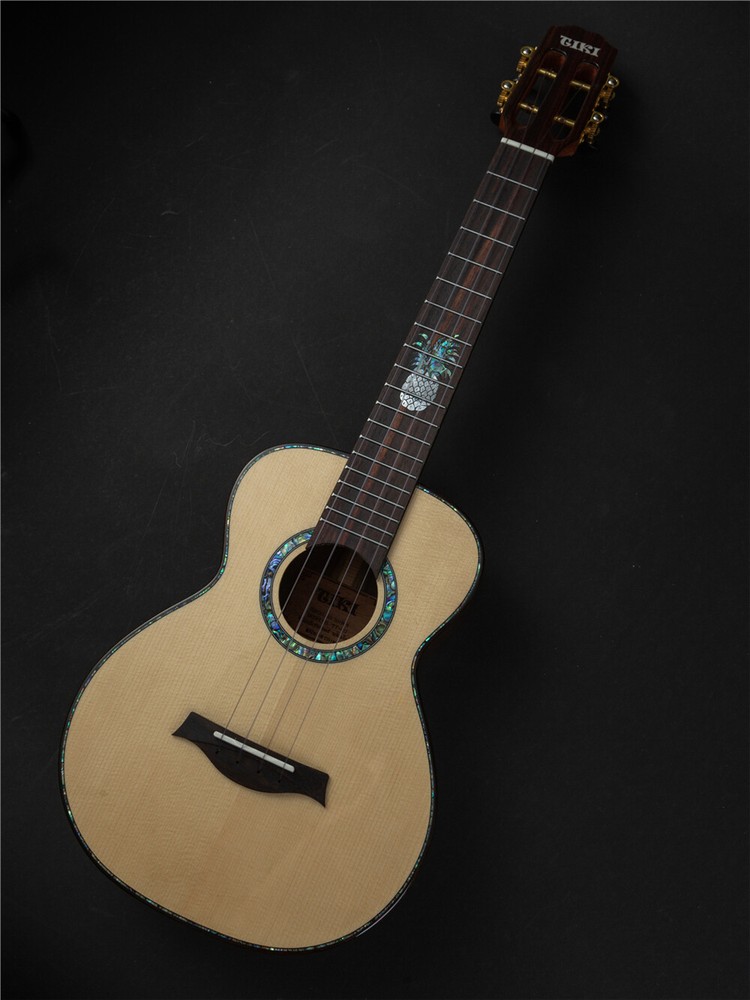 Tiki Solid Spruce Top/Solid Indian Rosewood Body Concert Ukulele (Abalone Inlay)