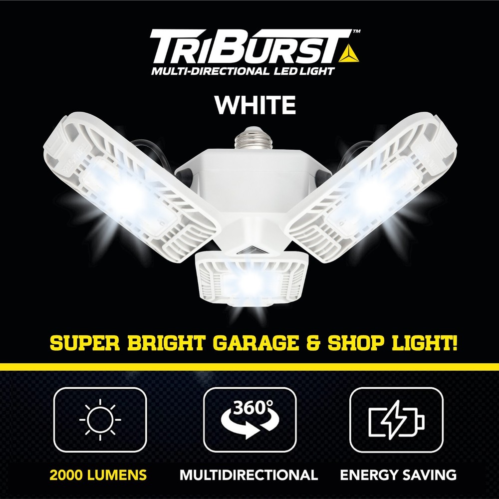 Bell + Howell Triburst 2000 Lumens White Multidirectional Socket LED Shop Light