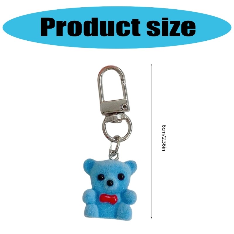 Lovely Small Bear Key Holder Soft Flocking Handmade for Personalize Use